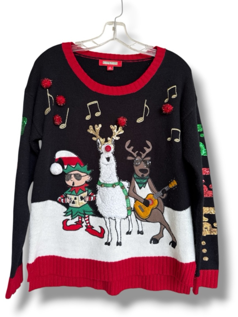 Singing Reindeer/Llama/Elf Ugly Christmas Sweater Size Medium